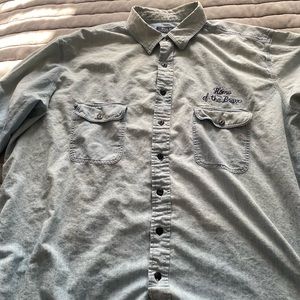 Polo Ralph Lauren Mens Long Sleeve Denim Jean Shirt Home of the Brave